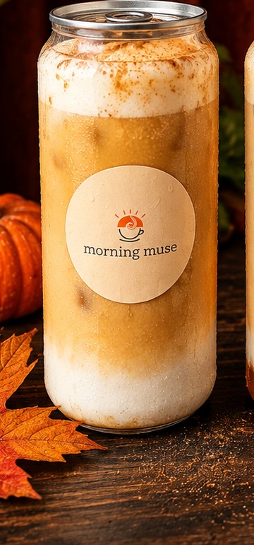 Morning Muse Pumpkin Spice seasonal latte can